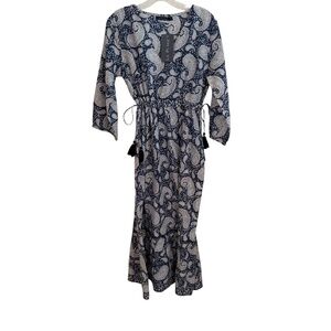 La Plage blue/white paisley Kaftan - new with tag